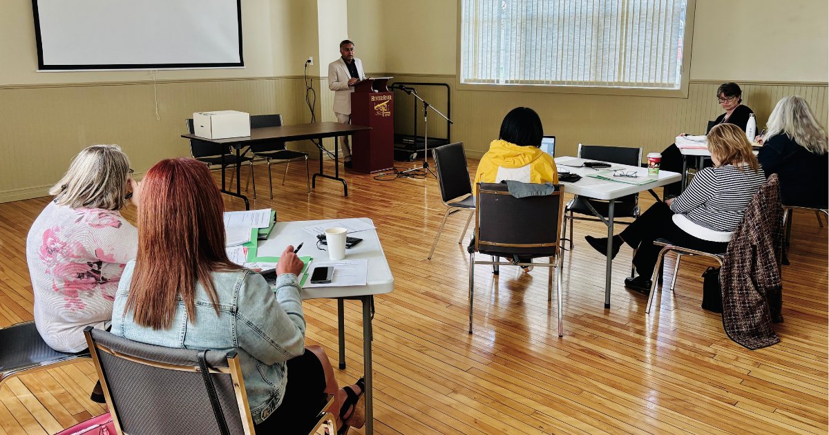FPEIM's tweet photo. We were pleased to attend the recent Association of Municipal Administrators of PEI AGM and Professional Development Day in the Rural Municipality of Hunter River. Our executive director, Satya Sen, updated participants on our shared services to support municipalities across PEI. https://t.co/D2jnPuQzli