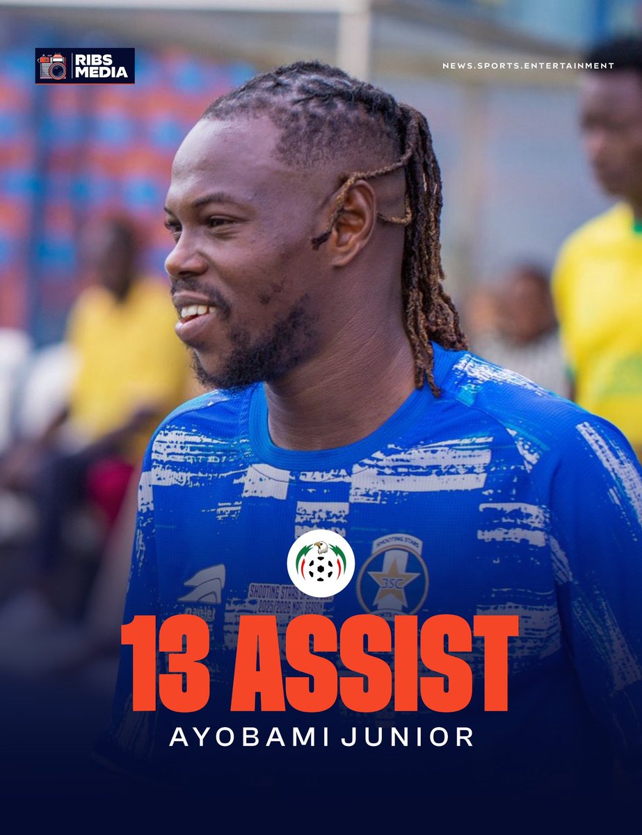 RibsMedia's tweet photo. You need help?
Agba will assist you 😊 

An excellent season for the @ShootingSc schemer with double digit assists. 

It earned the Oluyole Warriors a third place finish and a qualification to the continental football after 27 years. 

#NPFL26 https://t.co/lFR4KNrFKH