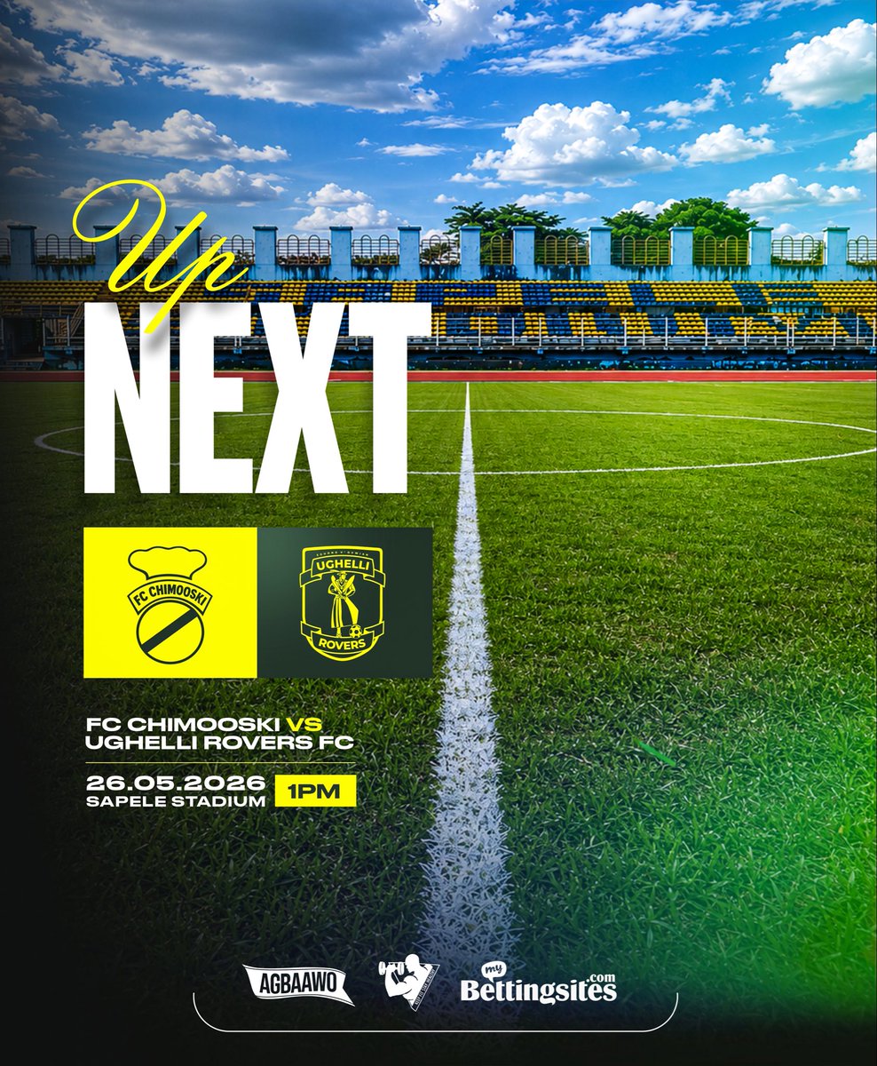 UghelliRovers's tweet photo. Locked in for the next match⚽️
FC Chimooski vs Ughelli Rovers FC
Tomorrow by 1pm at Sapele Stadium.
@theNNLO #NLO26 #UghelliRovers https://t.co/BYGy3qkNCl