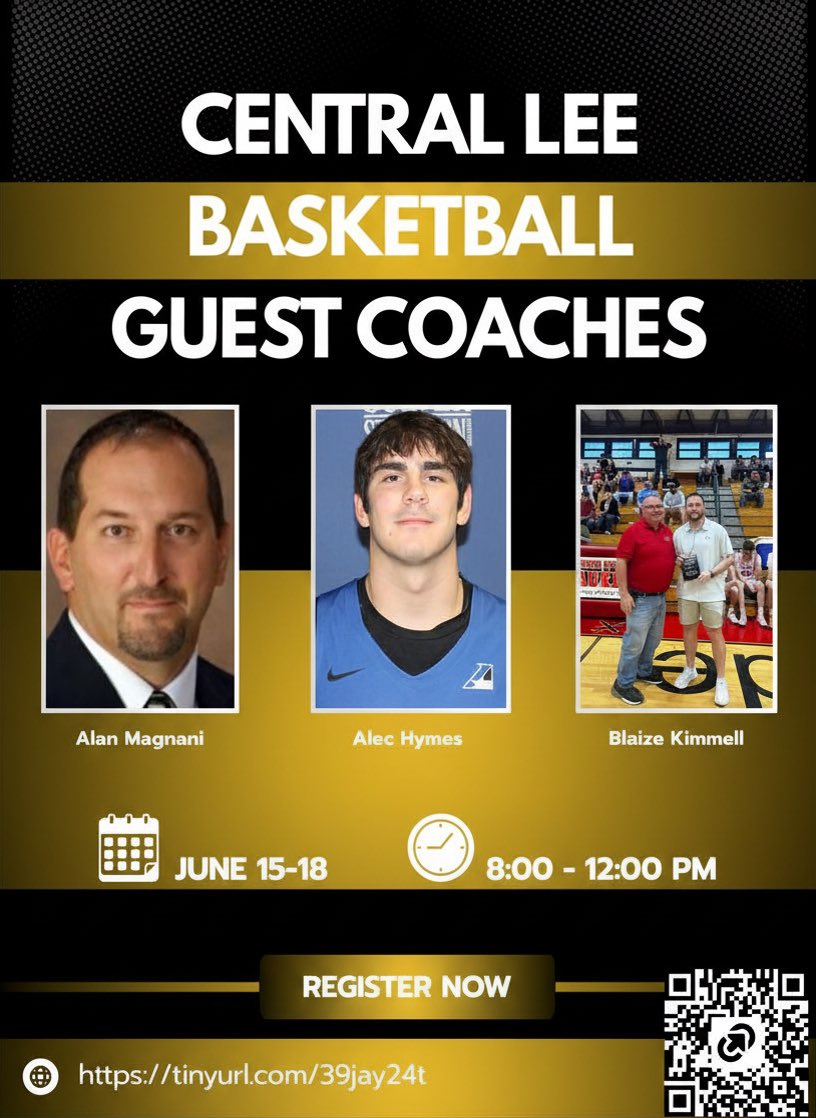 centralleebball's tweet photo. ‼️Meet our 2026 Guest Coaches‼️

Just three weeks out from our basketball camp so make sure to get signed up now! Camp is limited to the first 100 players and our late fee kicks in June 1. You don’t want to miss it! https://t.co/0IohpmWqgG https://t.co/SrDep91GmZ