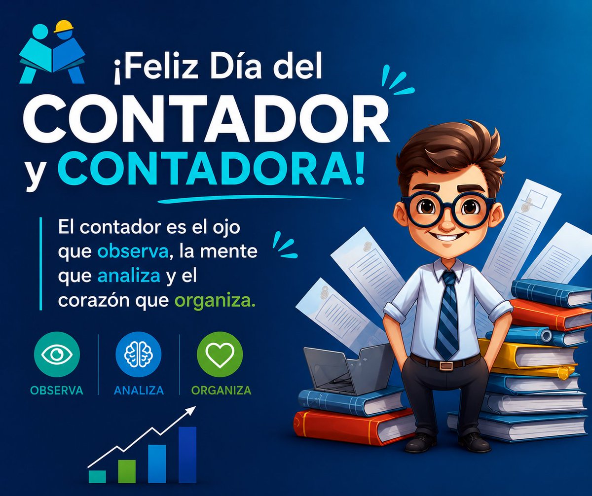GMcapacitacion1's tweet photo. 🎉 A todos los contadores y contadoras que se actualizan, se capacitan y siguen creciendo profesionalmente: ¡felicidades en su día! 👏
📚 Conoce nuestros cursos y servicios para contadores https://t.co/89yDXENbrL
#DíadelContador #Contadores #contabilidad https://t.co/1NRpQdesLX
