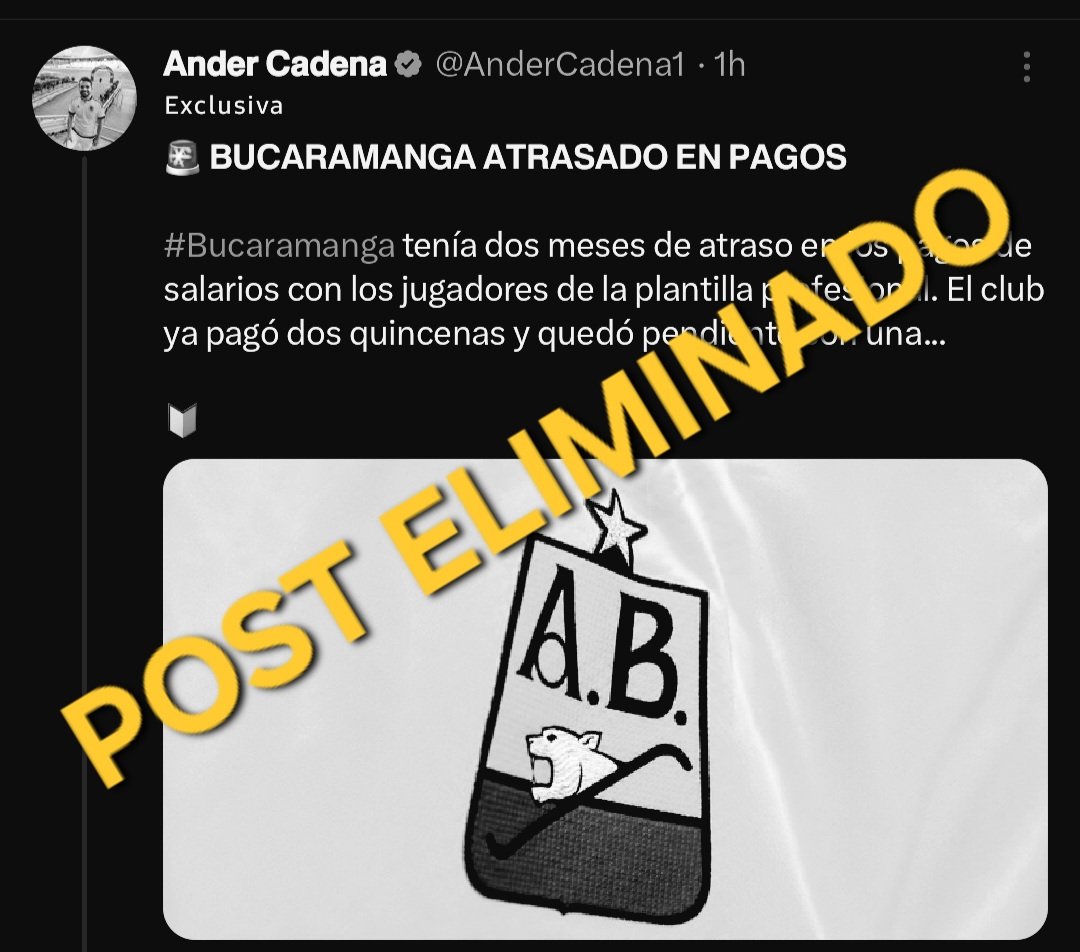 AnderCadena1's tweet photo. 🚨🚨🚨 Tuve un error y veo que por ello el Post se prestó para múltiples interpretaciones, por esto me tomo el espacio para explicar:

𝗔𝗯𝗿𝗶𝗹 𝗳𝘂𝗲 𝗲𝗹 𝗺𝗲𝘀 𝗾𝘂𝗲 𝘀𝗲 𝙥𝙖𝙜ó 𝙖𝙩𝙧𝙖𝙨𝙖𝙙𝙤 (𝗗𝗼𝘀 𝗾𝘂𝗶𝗻𝗰𝗲𝗻𝗮𝘀)

🙏🏽 𝗣𝗶𝗱𝗼 𝗱𝗶𝘀𝗰𝘂𝗹𝗽𝗮𝘀 ya que el error fue mio al contar este mes (Mayo) como atrasado... pero si había deuda y era del mes de abril

𝗕𝗢𝗥𝗥É 𝗘𝗟 𝗣𝗢𝗦𝗧 𝗢𝗥𝗜𝗚𝗜𝗡𝗔𝗟 𝗣𝗔𝗥𝗔 𝗘𝗩𝗜𝗧𝗔𝗥 𝗖𝗢𝗡𝗙𝗨𝗦𝗜Ó𝗡

𝐴𝑐𝑒𝑝𝑡𝑜 𝑙𝑜 𝑞𝑢𝑒 𝑚𝑒 𝑞𝑢𝑖𝑒𝑟𝑎𝑛 𝑑𝑒𝑐𝑖𝑟, ¡𝐿𝑜 𝑠𝑖𝑒𝑛𝑡𝑜!