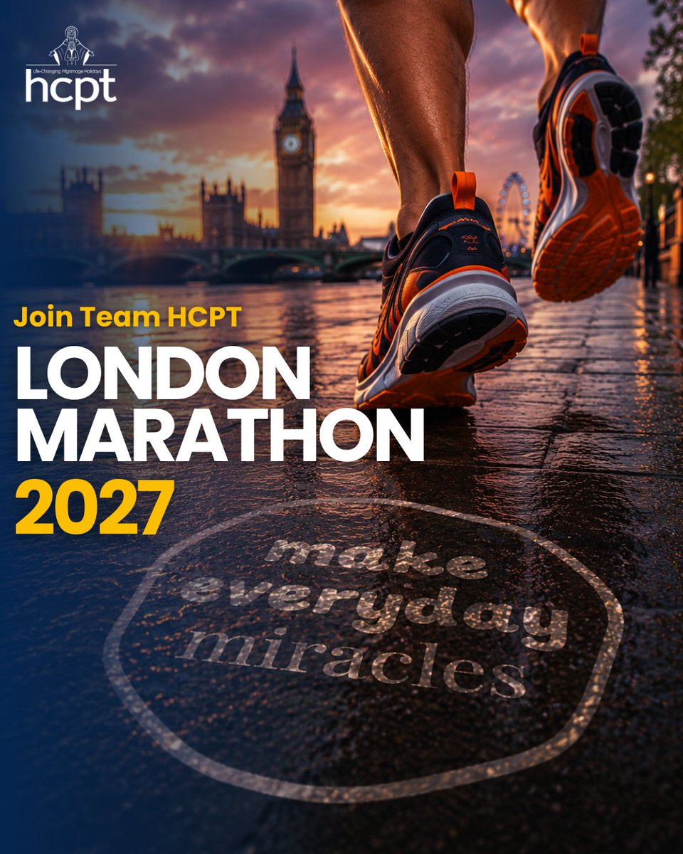 HCPT's tweet photo. LONDON MARATHON 2027 🏃‍♀️

Join Team HCPT and help make everyday miracles happen.

Run one of the world’s greatest marathons while supporting children and adults with disabilities and additional needs on pilgrimage.

Apply today:
https://t.co/8y4W0wLZ55 https://t.co/bcnMo3ZD4P
