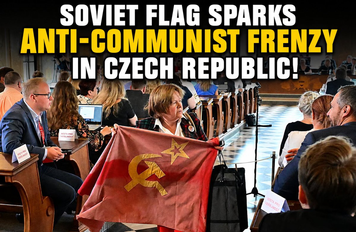id_communism's tweet photo. 📌 Soviet flag sparks anti-communist frenzy in Czech Republic!

Read: https://t.co/ozd1uBU5aE

🚩 They fear the Soviet flag like the devil fears holy water... 🚩 https://t.co/qISAaAUBkl