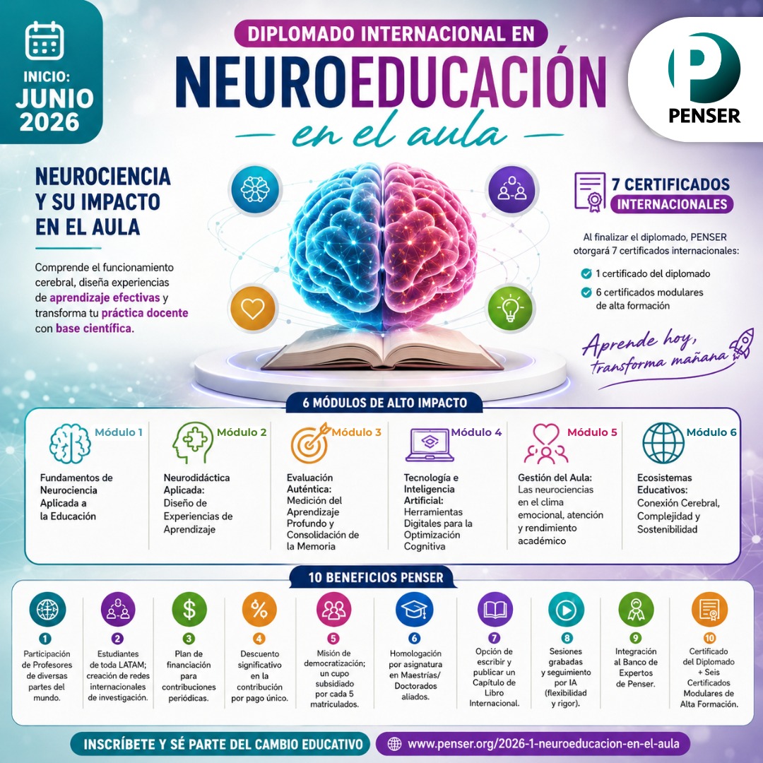 pensercorp's tweet photo. 🧠✨ La educación evoluciona… ¿y tú?
Inscríbete hoy al Diplomado Internacional en Neuroeducación en el Aula y descubre cómo transformar tu práctica docente con estrategias basadas en ciencia.
🔥 Nuevos precios y beneficios disponibles:
 https://t.co/wQokwt4wot https://t.co/nsS5860Cwf
