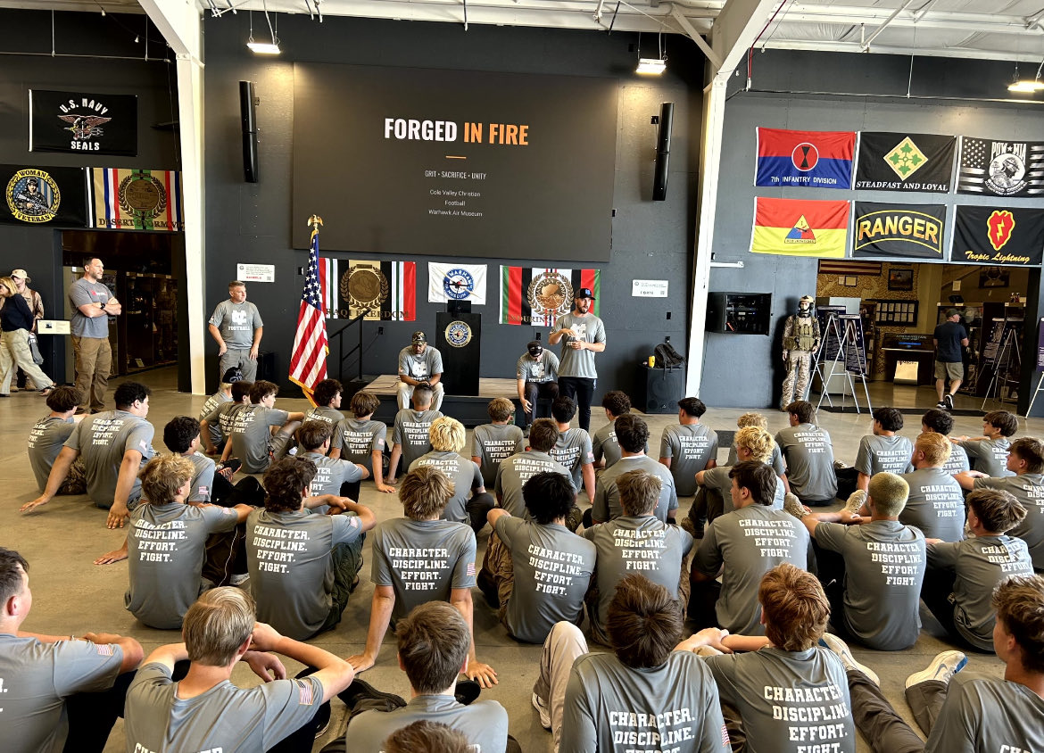 CoachDowneyCVCS's tweet photo. Great stepping stone as a program. Shout out to Coach Henslin for a milestone at CV. Character Discipline Effort Fight. Are you going to quit when it gets tough? The young men fought through mental/physical barriers together. Great connection to Memorial Day at Warhawk!🇺🇸@GoCVCS https://t.co/ClEzOGidpc