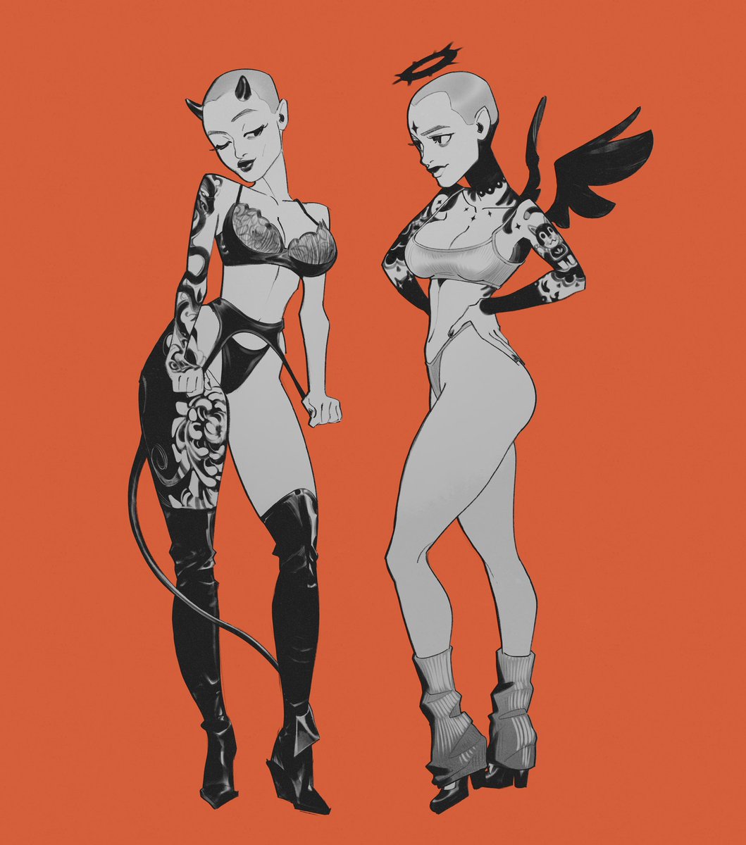 ElectraRefs's tweet photo. Angel or devil?

One can be both – and Anastasiya K. proved it. A stylized character design with detailed tattoo work, expressive poses, and bold silhouettes. https://t.co/oN6w2o1zrQ