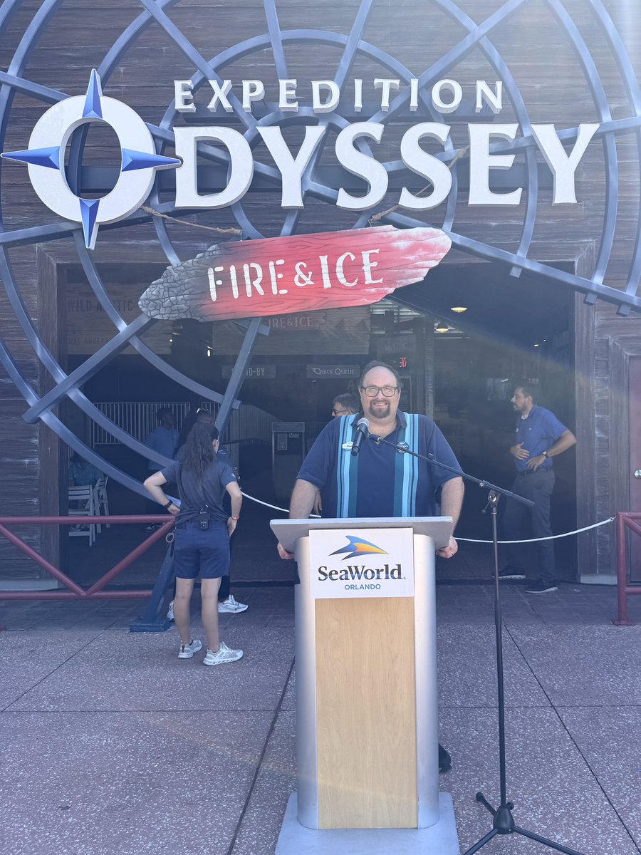 BanksLee's tweet photo. Today is the grand opening of Expedition Odyssey: Fire &amp; Ice! If you are at SeaWorld today, come by the official ribbon cutting at 2pm, I’ll be there helping to hold the ribbon! https://t.co/7TvE4aofKl