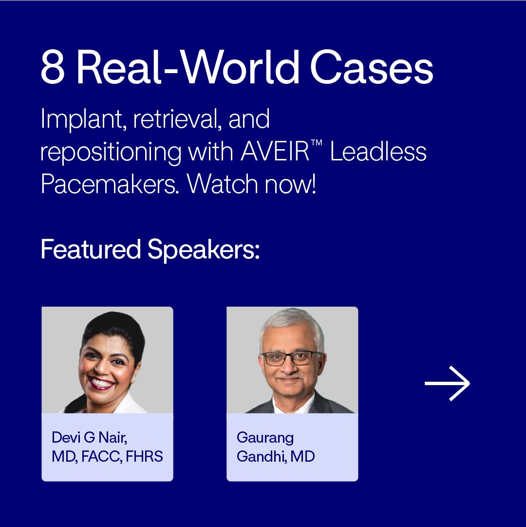 AbbottCardio's tweet photo. Your front-row seat to the leadless movement. 🪑
We're bringing the EP lab to you with 8 videos featuring real-world #AVEIR Leadless #Pacemaker cases and procedural insights on implant, retrieval, and repositioning.
Watch now: https://t.co/60kOwEENF1
Safety Info: https://t.co/GIaydXqdUl