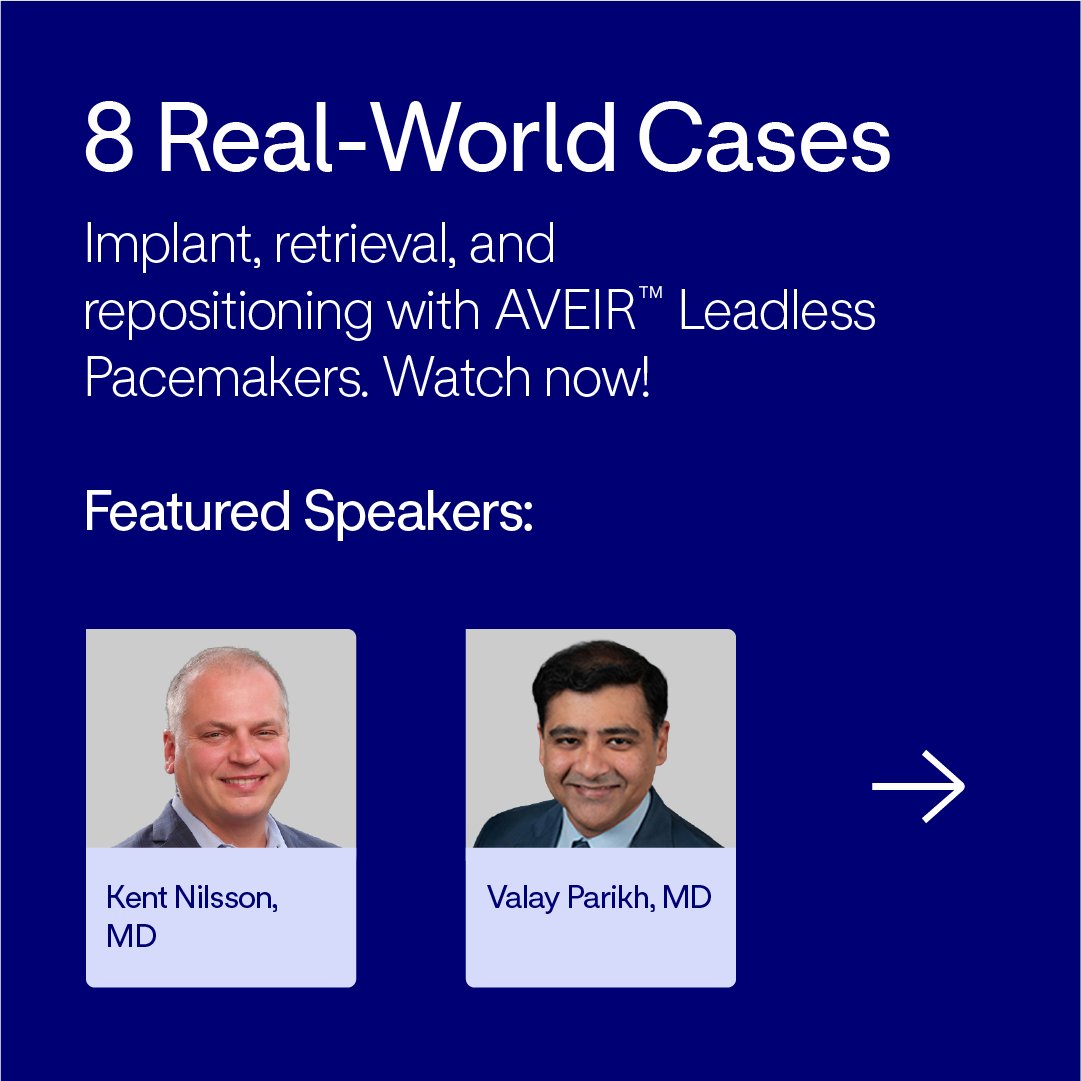AbbottCardio's tweet photo. Your front-row seat to the leadless movement. 🪑
We're bringing the EP lab to you with 8 videos featuring real-world #AVEIR Leadless #Pacemaker cases and procedural insights on implant, retrieval, and repositioning.
Watch now: https://t.co/60kOwEENF1
Safety Info: https://t.co/GIaydXqdUl