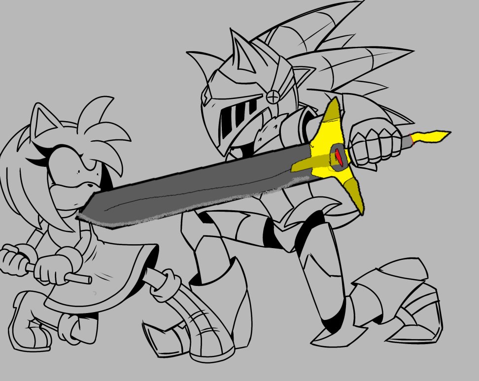 Formidable_W1sh's tweet photo. when you ask your friend to help you draw and this is what you get. + actual art alt 
//excalibur.exe wip.
#sonicthehedgehog #sonicart #sonicexe #excalibur https://t.co/SyvrFY22C9