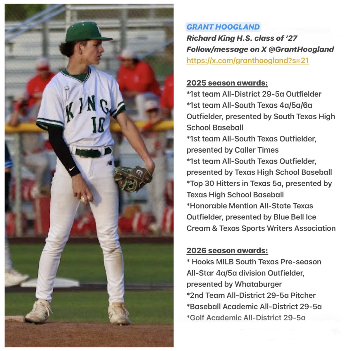 GrantHoogland's tweet photo. Summer schedule of PBR Texas top prospect, FSS National Combine, 5Tool World Series, RBT College Showcase playing for @baseball_expos with coach Jared Wells @JWellsy15.
@ftrstarsseries @MICSportsNetwrk
@SouthTexasHigh1 @CoachWeaver12
@SanJacRaven43 @SJRaven_BB
@Trifecta_Winner @treyporras @kelbyjcoburn @ryne_edmondson
@Michael_Stan14 @CarmichaelPJ @JudKinzy @TRock01 @alan_sailors
@_JeremyBooth @rmoen24
@DTGotera @BGowins1219
@Pat_Hallmark @Andrew_Ryan_26 @hectorrod15 @Dougonthebench @ryaguayo @zach_butler18 @KingMustang_Bsb