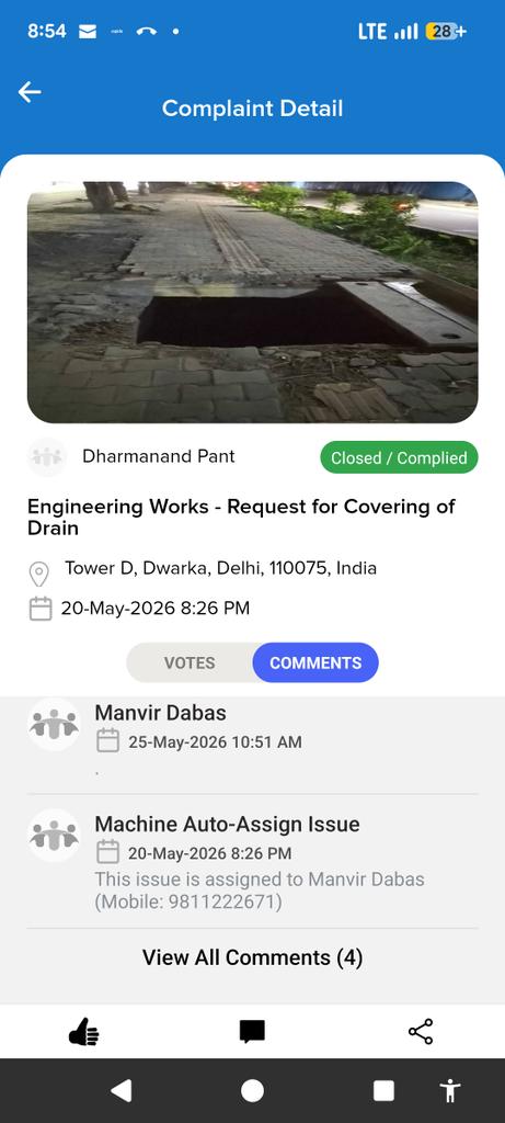 Dhrm_Pnt's tweet photo. @MCD_Delhi @LokNiwasDelhi @gupta_rekha @CMODelhi @praveshwahi What scam is MCD 311 app. Issued closed without action by Manvir Dabas 9811222671 https://t.co/H2SmAPUiAj
