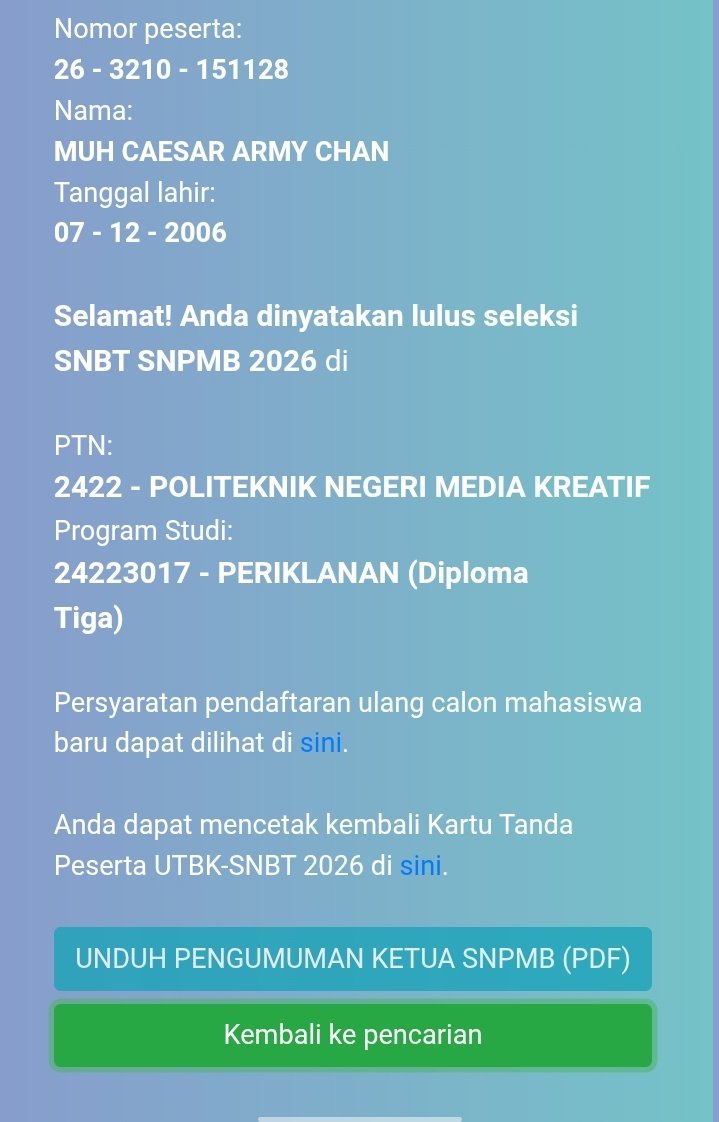 baddmannn_'s tweet photo. ptn! gua nggak les, belajar utbk yang bener2 serius di h-20an, jalur langit? jangan ditanya, ini mah udah dari kapan tau, yaaa alhamdulilah sih so far, emang rejeki tuh nggak akan kemana, goodluck buat temen2 yang belum lolos, habis ini pasti ada kabar baik buat kalian❗🤗 https://t.co/aKqxLZPA2x