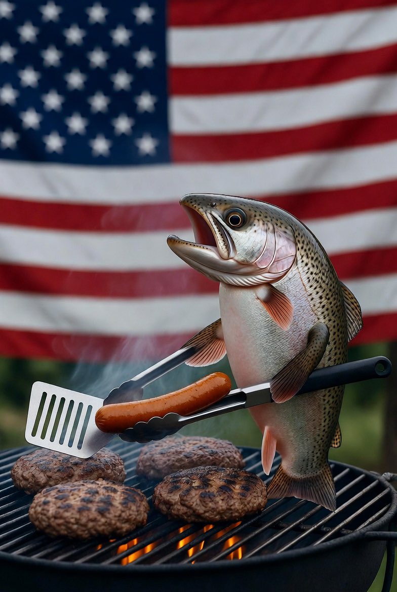 LaterianX's tweet photo. Happy Memorial Day 🇺🇸🐟

$BigTrout Mode https://t.co/9hJ89pLtCA