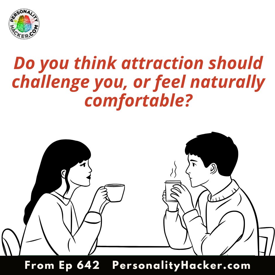 PersonalityHack's tweet photo. Do you think attraction should challenge you, or feel naturally comfortable?
From Ep #642 👉 https://t.co/1XS3pYfXf4
#MBTI #16personalities #MyersBriggs #PersonalityTypes #PersonalGrowth #SelfHelp #cognitivefunctions https://t.co/iOqtRqtaVL
