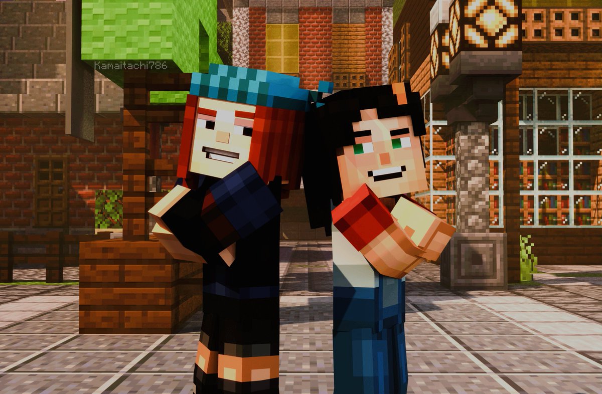 Kamaitachi786's tweet photo. Jesstra pose #minecraftstorymode #mcsmjesse #jessemcsm #mcsmpetra #petramcsm #jesstra #blender https://t.co/HRFhDfMDaF