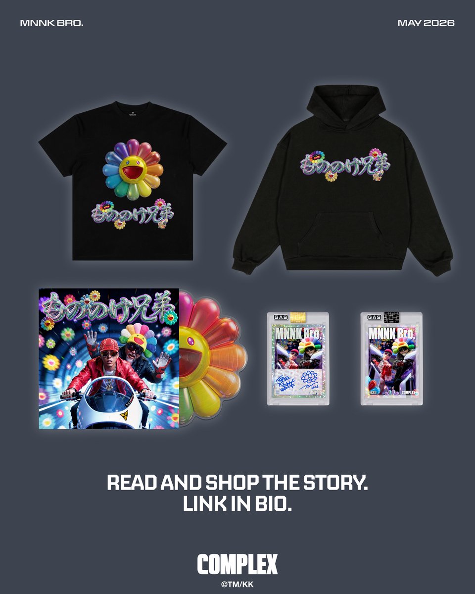 ComplexMusic's tweet photo. Shop the MNNK Bro. Takashi Murakami &amp; JP THE WAVY collection exclusively on Complex: https://t.co/iEDEJPtkpD

Read the full cover story: https://t.co/6O27idXSzs https://t.co/rMN5cnKbkv