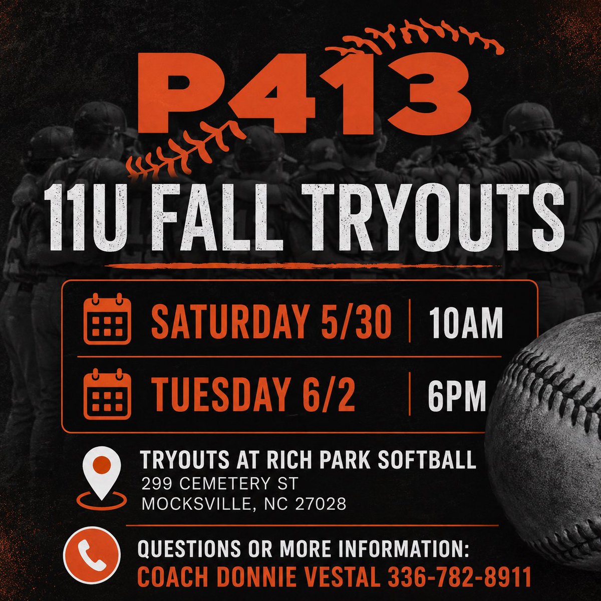 P413Baseball's tweet photo. 11u Vestal Fall tryouts. @MarkJones58 @SteveRidenhour @Mhanna_95 @YadkinValleyFCA https://t.co/VPB0qU5ch3