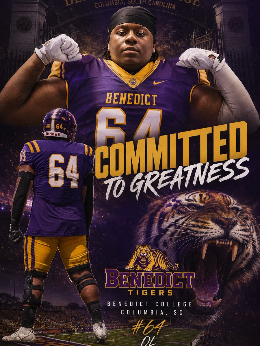 HBCUSports1's tweet photo. Cabet Young, (OL) from De Anza College in Cupertino, CA has committed to Benedit College https://t.co/O8qTEbPjG2