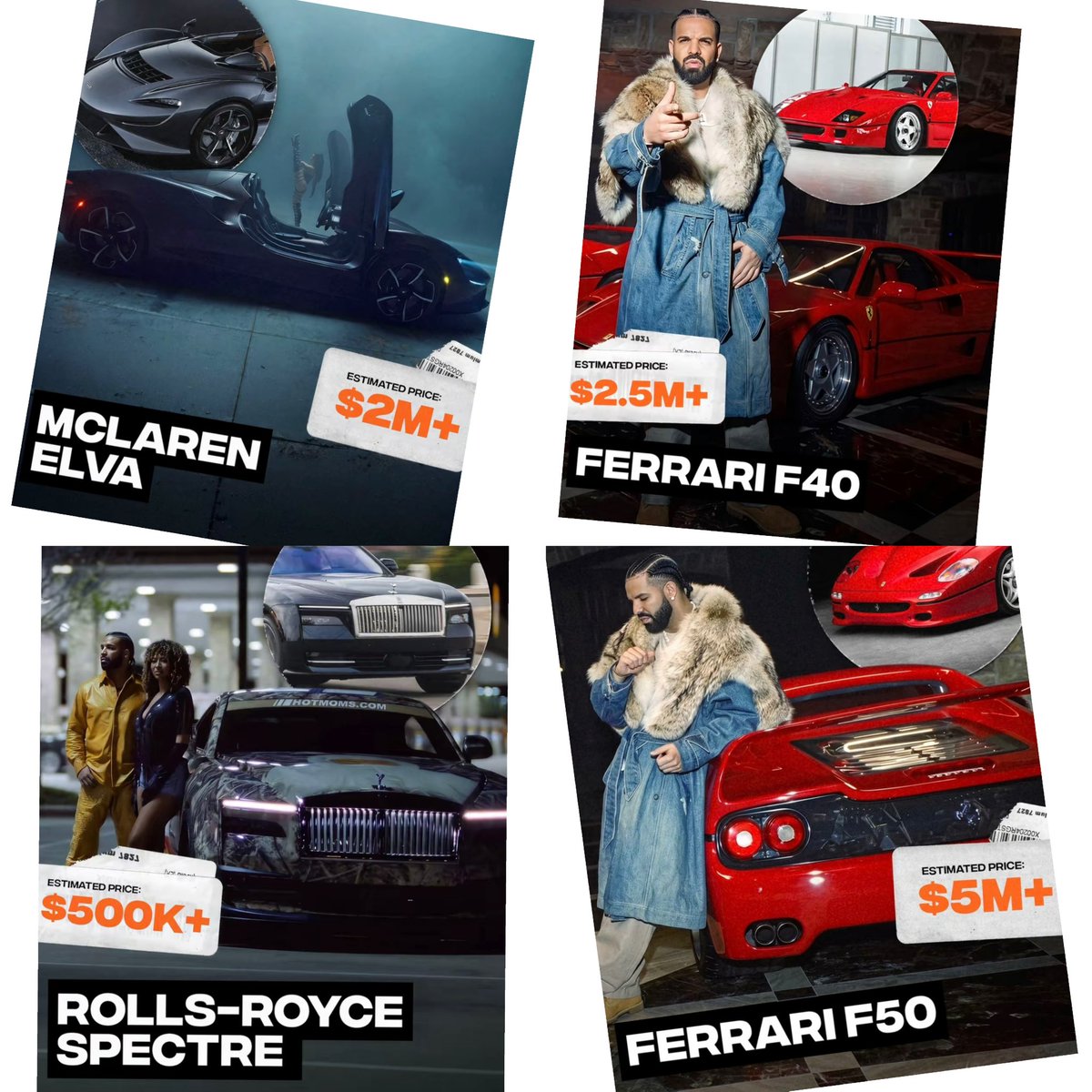 Cipher2277's tweet photo. Drake showed off his $29 million car collection in the music videos for ’ICEMAN’‼️🧊

What do y’all think of his collection⁉️👀 https://t.co/i9aK6dSiKz