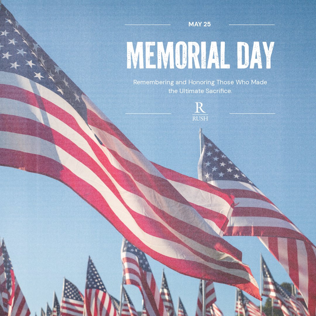 RushCompanies's tweet photo. Today, we pause to remember and honor the brave men and women who gave their lives in service to our country. 🇺🇸 

#MemorialDay https://t.co/91pl8GW4nL