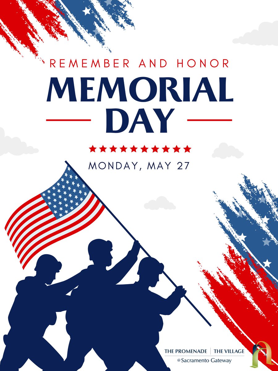 ShopSacGateway's tweet photo. Celebrating the courage and sacrifice of our heroes this Memorial Day. Forever grateful for their service. https://t.co/Qua7NNC5kI
