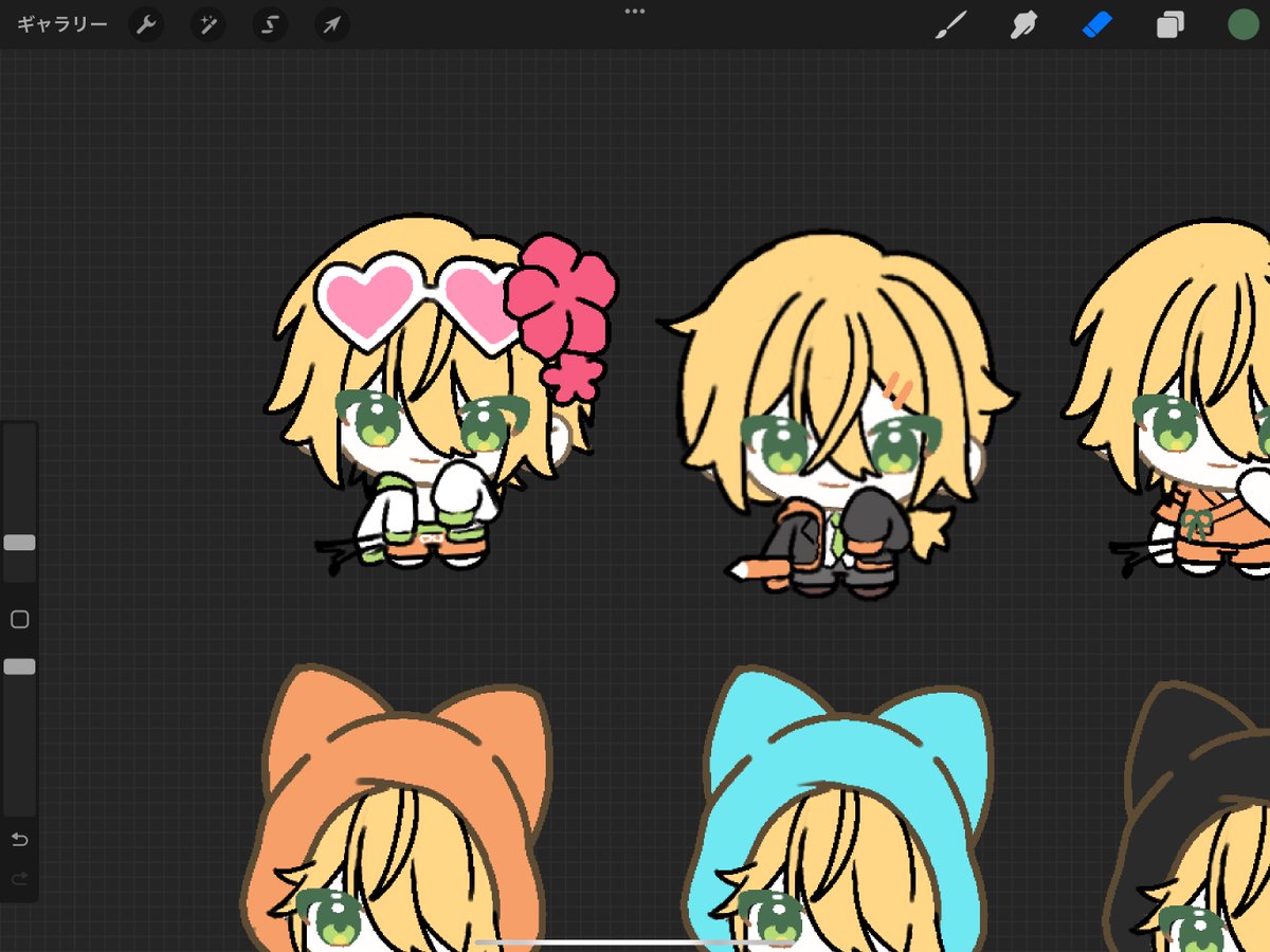 nj2222_k's tweet photo. 女児だからスマホシャカシャカさせたくて…シャカシャカアクリルの中身描きました 全部。 https://t.co/kzRirbqICi