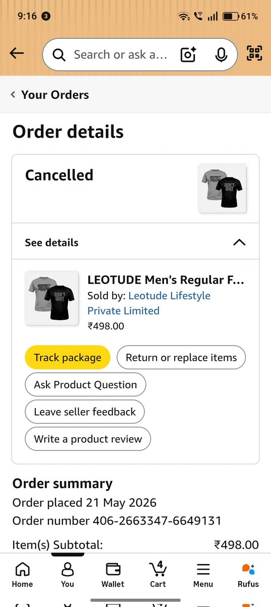 aryanbwaj's tweet photo. So this is the level of service from @amazonIN now? Ordered 2 gym T-shirts, waited the whole day for delivery, and suddenly the delivery agent CANCELLED the order without my consent, without even attempting delivery, and without giving any reason.
 @AmazonHelp @jagograhakjago https://t.co/7o3dt3rJft