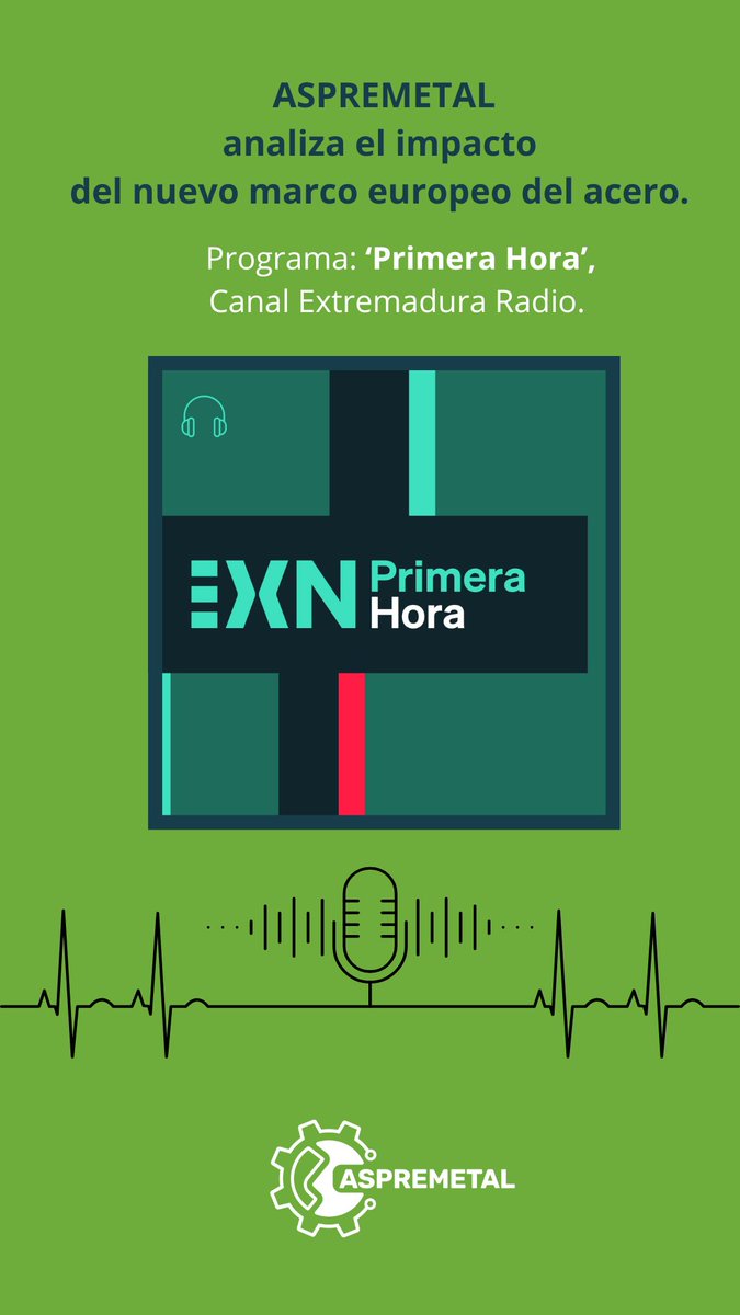 ASPREMETAL's tweet photo. ¿Cómo afectan las medidas de Bruselas a la industria del metal en #Extremadura? El presidente de #Aspremetal ofrece una ofrece una radiografía sobre la situación en una entrevista para el programa ‘Primera Hora’ de Canal Extremadura Radio.

https://t.co/9XkQtYC0nz https://t.co/hRChPK2HS8