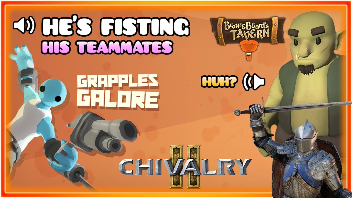 BopTodd's tweet photo. New video went up today at 18:00 BST!    https://t.co/mwm2R0HDBN

#bronzebeardstavern #grapplesgalore #chivalry2 #Gameplay #YouTuber #smallyoutuber https://t.co/8SX6bV2kCu