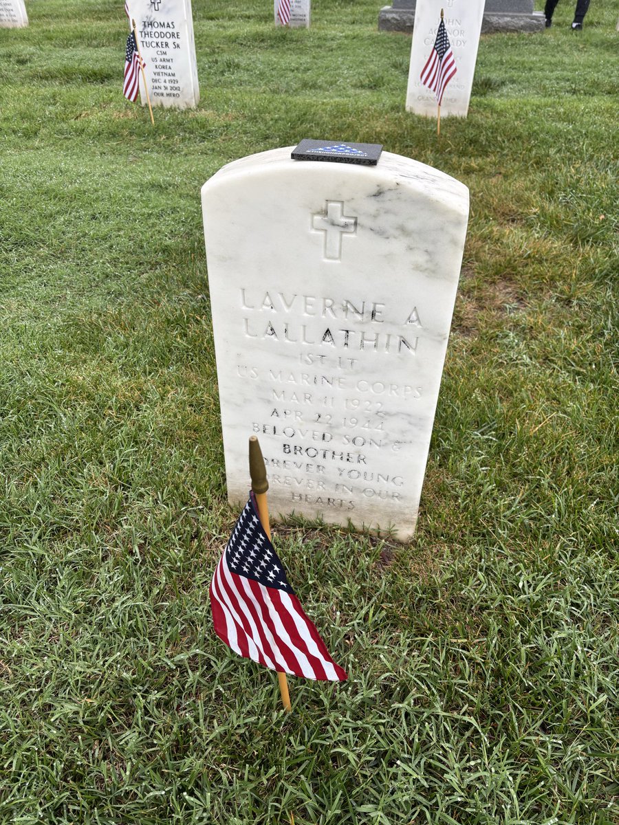 ehdomenech's tweet photo. 1ST LT Laverne Lallathin was a Marine pilot from Oklahoma. On April 22, 1944, his PBJ-1D Mitchell aircraft went down over Vanuatu. His remains remained lost until 2011 when DOD identified them and brought him home. You can read about him here -  https://t.co/aMczQhCS8P https://t.co/84Vhve8U3R