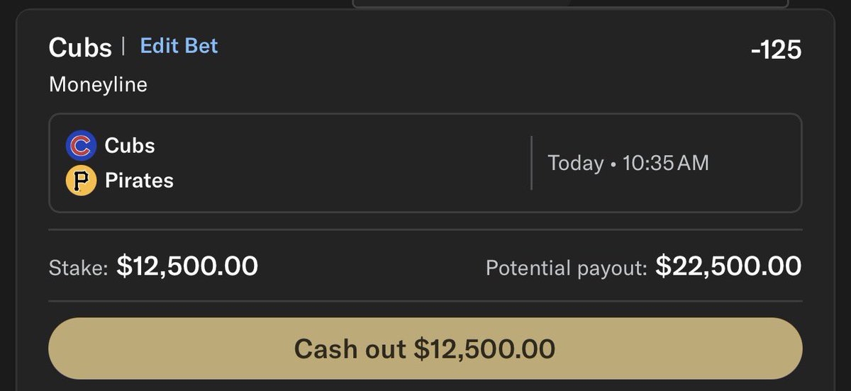 MoneylineMafia_'s tweet photo. Went in $12,500 on Cubs https://t.co/PjFcBS1bMA
