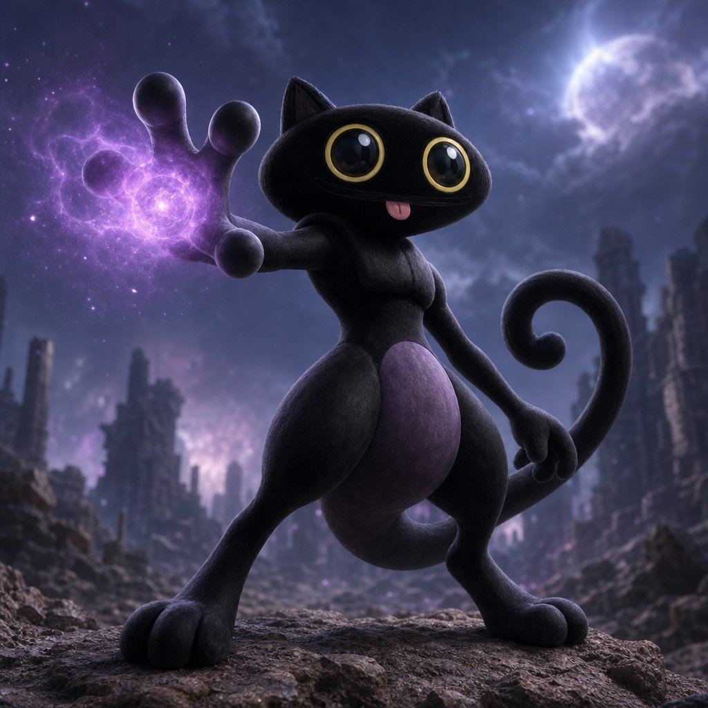 VoidKittyDev's tweet photo. Imagine $VOID as a pokemon.  Ready to cast void blast! #mewtwo #pokemon https://t.co/8B97vuD3bg