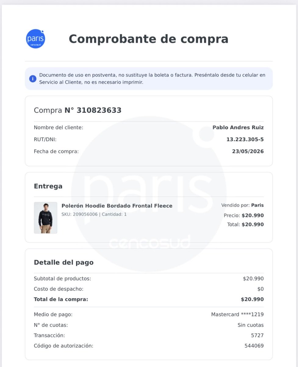 pablosayen's tweet photo. @tiendas_paris ofrecen productos que no tienen no avisan nada. no te ofrecen alguna alternativa o el mismo descuento por otro producto parecido publicidad engañosa https://t.co/yovnZRZ1Zs