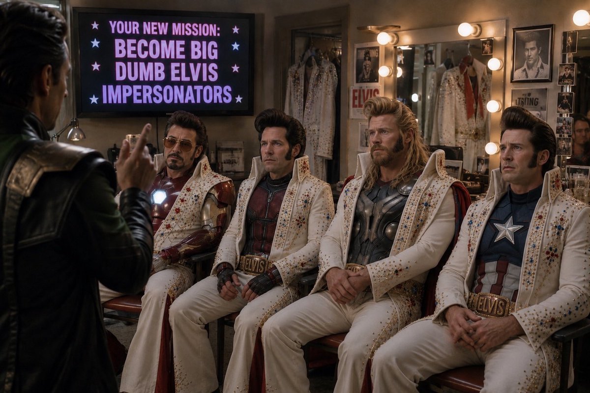 oooo_honey's tweet photo. Even the mighty Avengers cannot resist the hypnotic voice of the King! https://t.co/OA010fDq2J