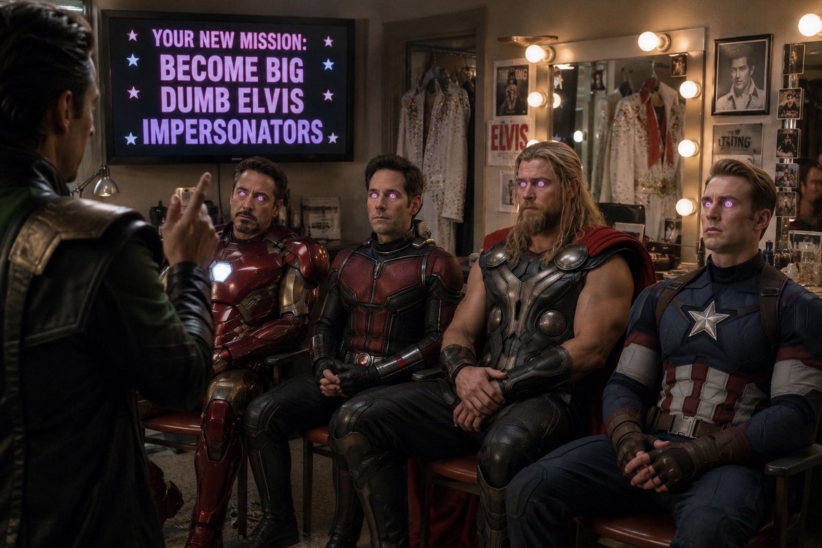 oooo_honey's tweet photo. Even the mighty Avengers cannot resist the hypnotic voice of the King! https://t.co/OA010fDq2J