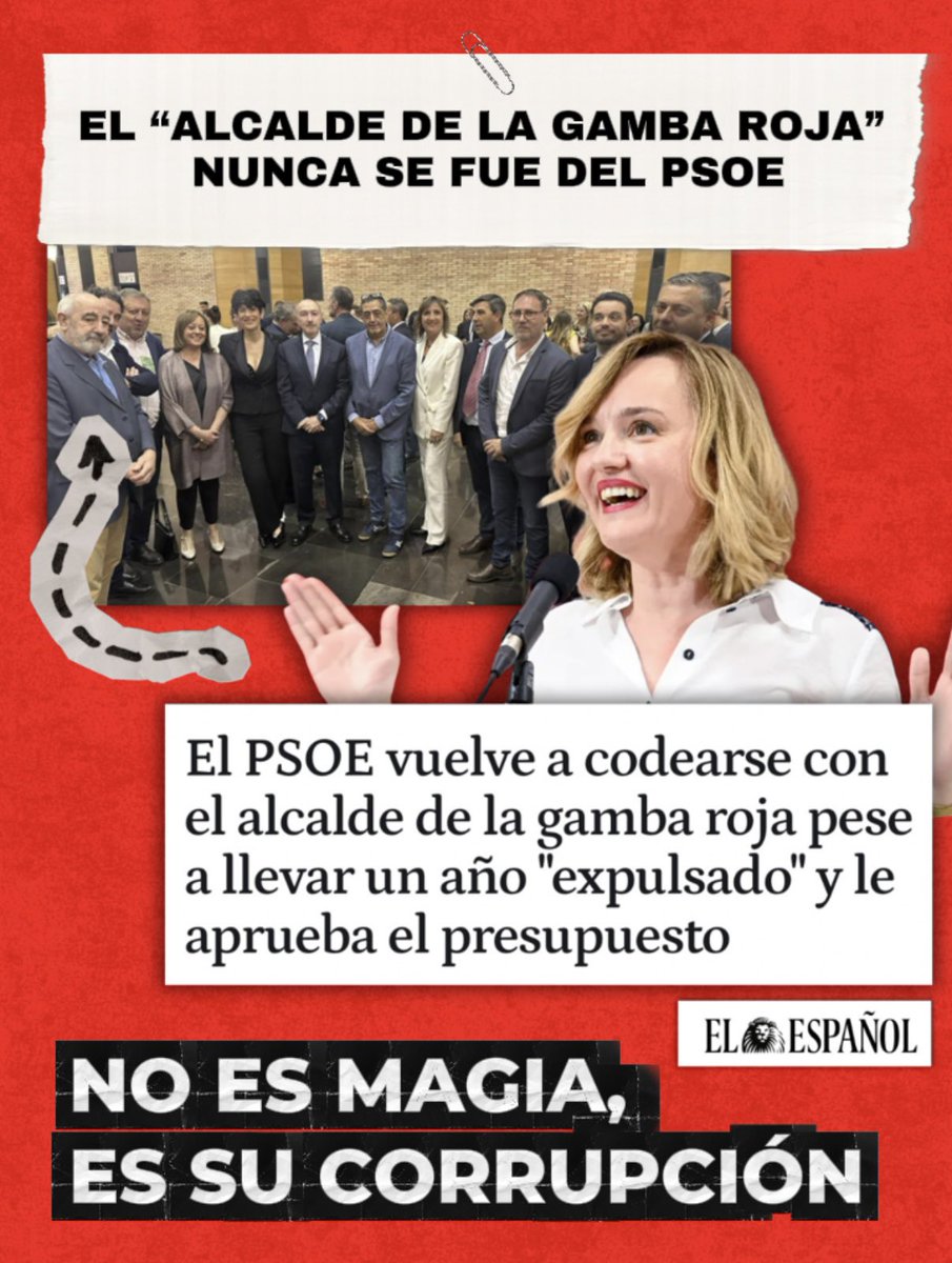 pparagon's tweet photo. El PSOE de Pilar Alegría sigue siendo cómplice de la corrupción del alcalde de Aguarón.

Dicen que Lucio Cucalón, el “alcalde de la gamba roja”, fue expulsado del partido pero siguen codeándose con él y aprobándole los presupuestos. https://t.co/LHZO7Gkkr2
