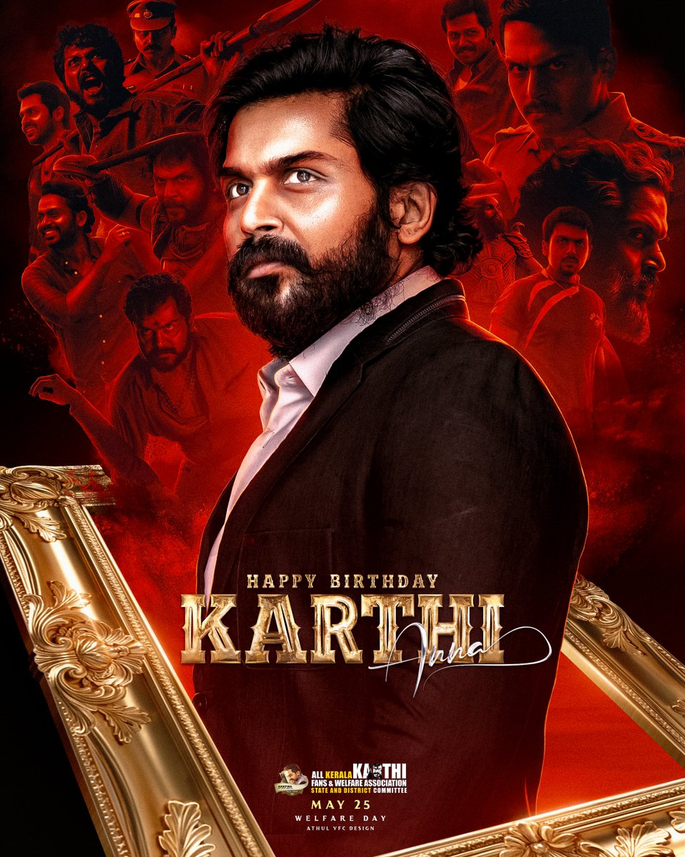 athulvfc_design's tweet photo. Happy Birthday Dear @Karthi_Offl 

Poster Design for @AKKFWA1 https://t.co/2wik0H0Ow9