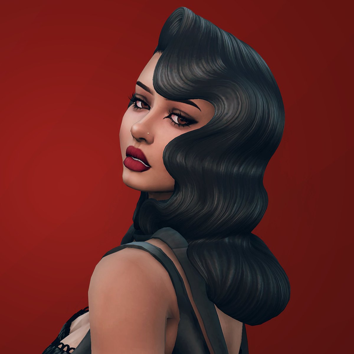 solitasims's tweet photo. the hair featured in my new profile pic is a hair I commissioned by the EXCEPTIONALLY talented Daylife Sims! it’s called the Solita Hair, named after yours truly, &amp; it’s available for early access on her Patre•n!🌹 #TheSims4 https://t.co/YhII6loqOm