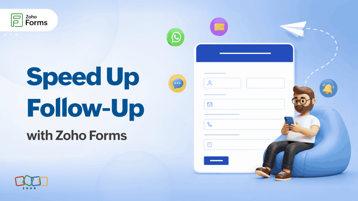 ZohoForms's tweet photo. Your leads aren’t ghosting you. You’re just replying too late.

Most follow-up delays happen between form submission and internal routing. One missed alert, and that hot lead goes cold.

With Zoho Forms, you get instant notifications and automated workflows that assign follow-up tasks, notify team members, and deliver actionable data the second someone hits “submit.” No lag. No manual chasing.

If you're serious about faster responses and higher conversions, it’s time to fix the gap.

Start building smarter forms with Zoho Forms today 👉 https://t.co/rE3LwaRdEF

#FormBuilder #DataCollection #CustomerEngagement #SaaS #BusinessTools