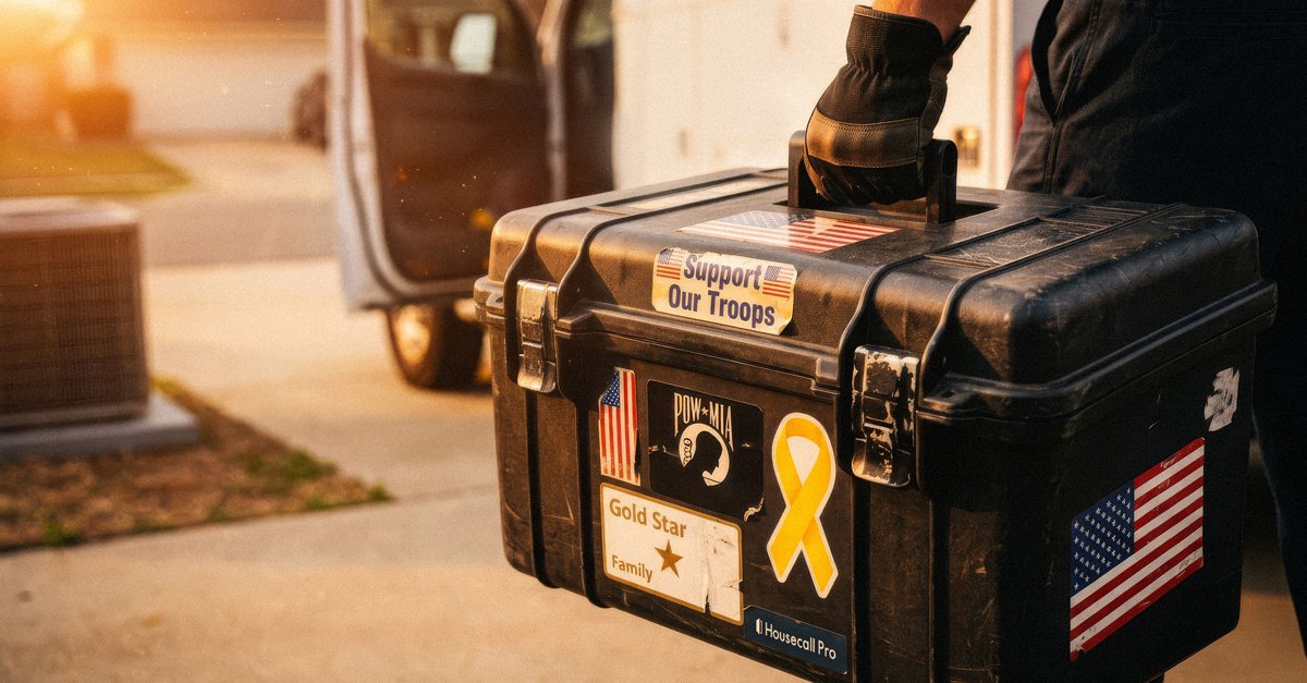 housecall's tweet photo. Many Pros in the trades are veterans, military spouses, &amp; Gold Star families who have given more than most will ever know. Today we pause to honor every life lost in service and to recognize the people in our community who carry that legacy forward. We remember. We are grateful. https://t.co/l7N1F6qcEi
