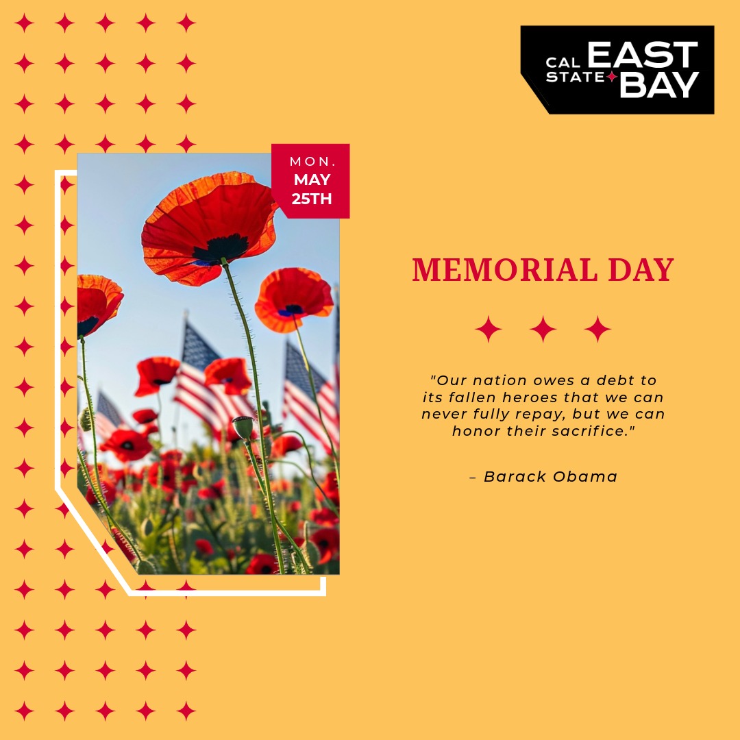 CSUEBContEd's tweet photo. The campus will be closed today for Memorial Day. https://t.co/7dfufvtSKc