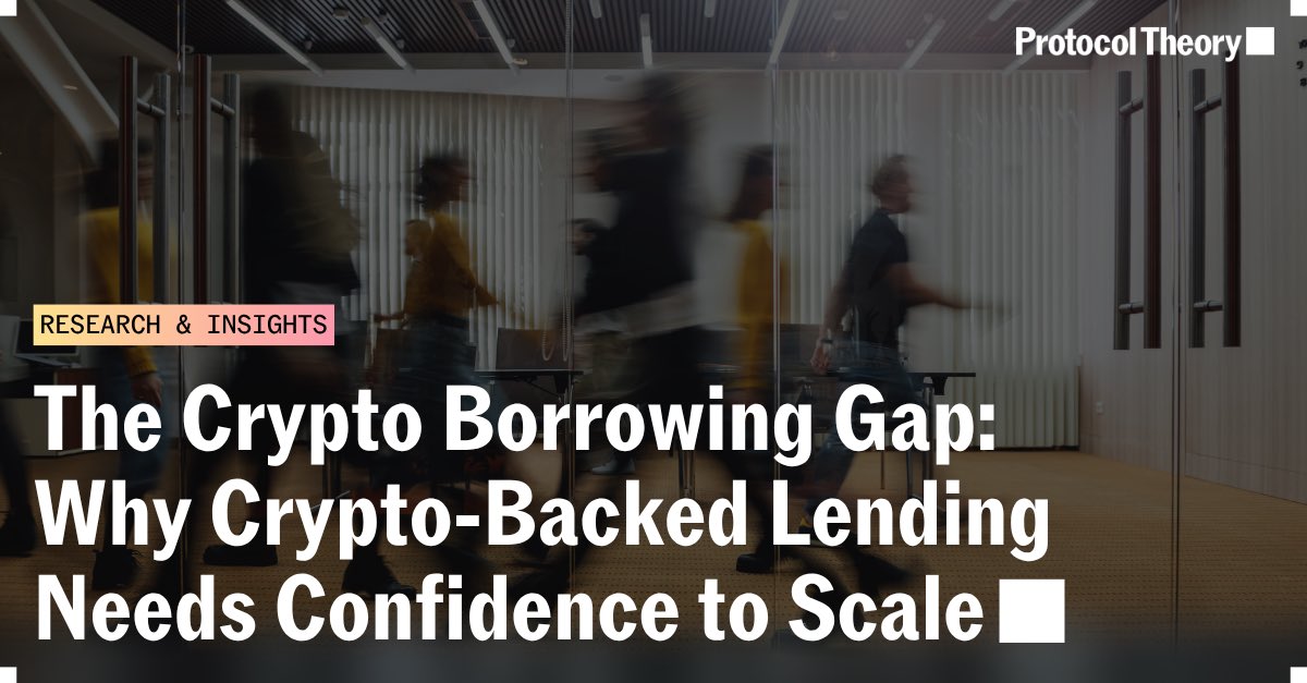 protocoltheory's tweet photo. Crypto-backed lending does not have a demand problem. It has a confidence problem.

Our latest research with @hodlwithLedn found that 88% of #crypto holders in the US and Australia would consider using a loan or credit product, yet only 14% currently use a crypto-backed loan. https://t.co/M1NFSSFzhN