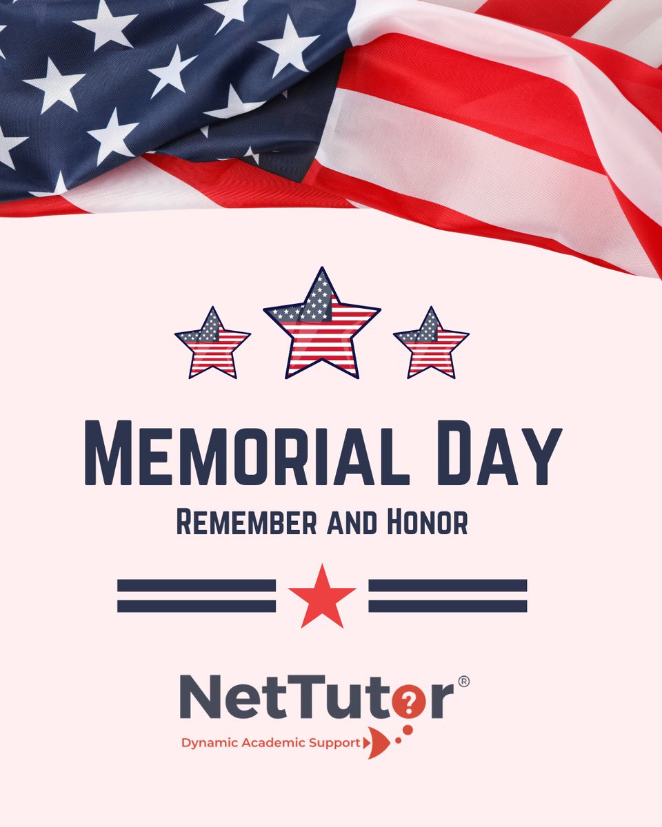 nettutor's tweet photo. This Memorial Day, we honor the courage and sacrifice of those who gave everything in service to our country.

Our heartfelt gratitude is with them, their families, and all who remember them today.

#MemorialDay #HonorAndRemember https://t.co/KGae5U74GR