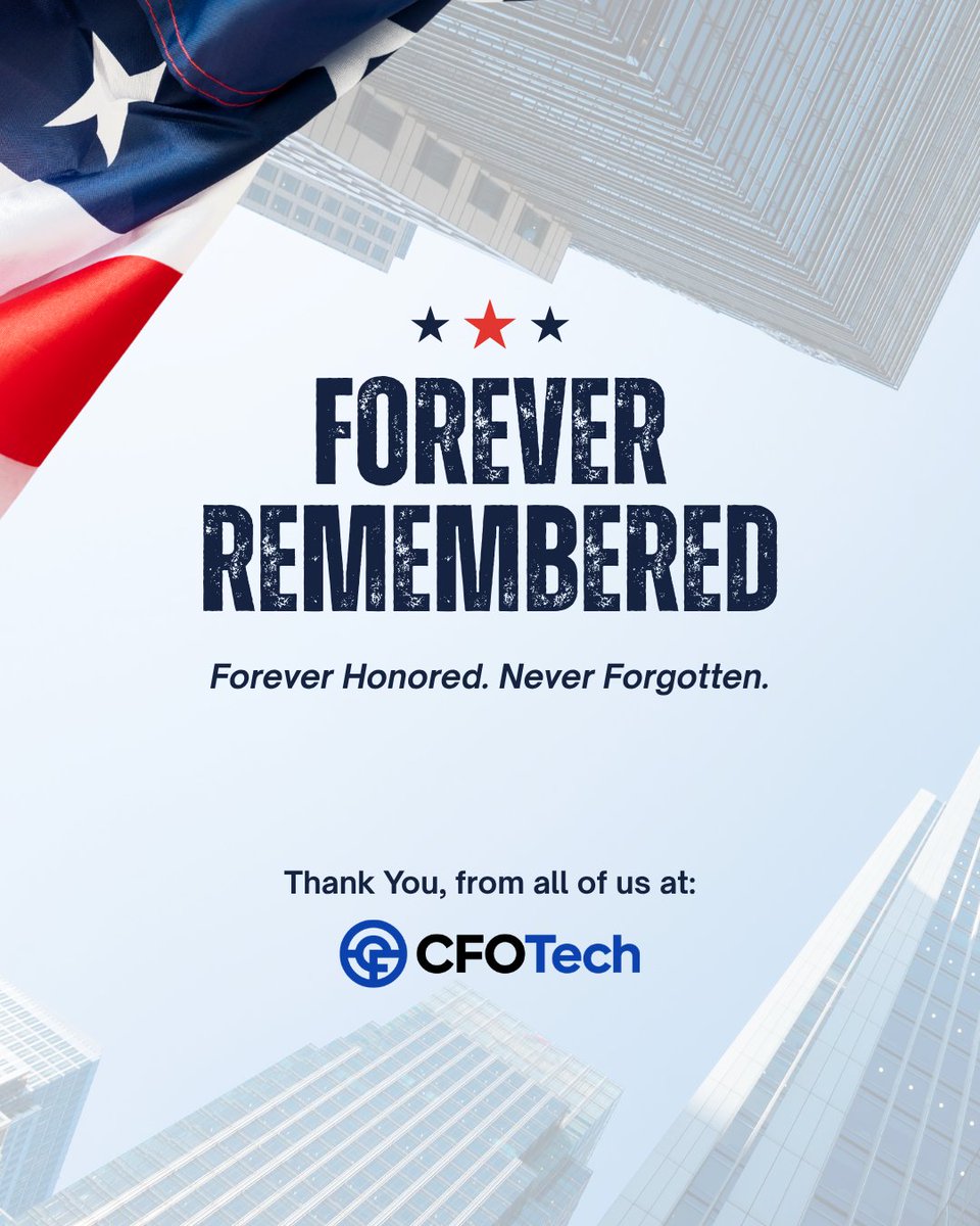 CFOTechLLC's tweet photo. Their courage and sacrifice will never be forgotten.

From all of us at CFO Tech, thank you to the heroes who gave everything for our freedom.

#memorialday #honorandremember #foreverremembered #veterans #americanheroes #neverforgotten #usa #erp #aiautomation #CFOTech https://t.co/luRa9pzIAS