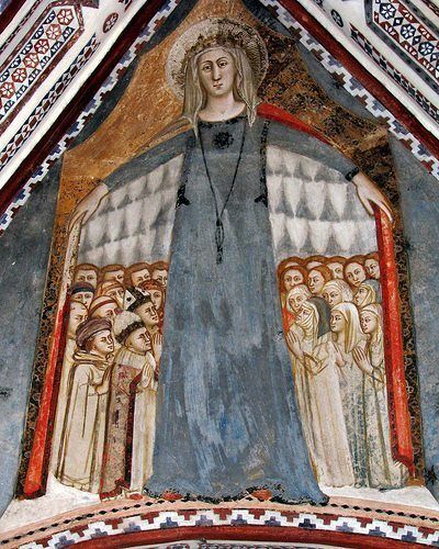 SHMBenedictines's tweet photo. On this Memorial of Mary, #MotheroftheChurch, we implore our Blessed Mother for #peace throughout the world! (#fresco of Mary from #Subiaco, Italy) https://t.co/VyZ45R7248