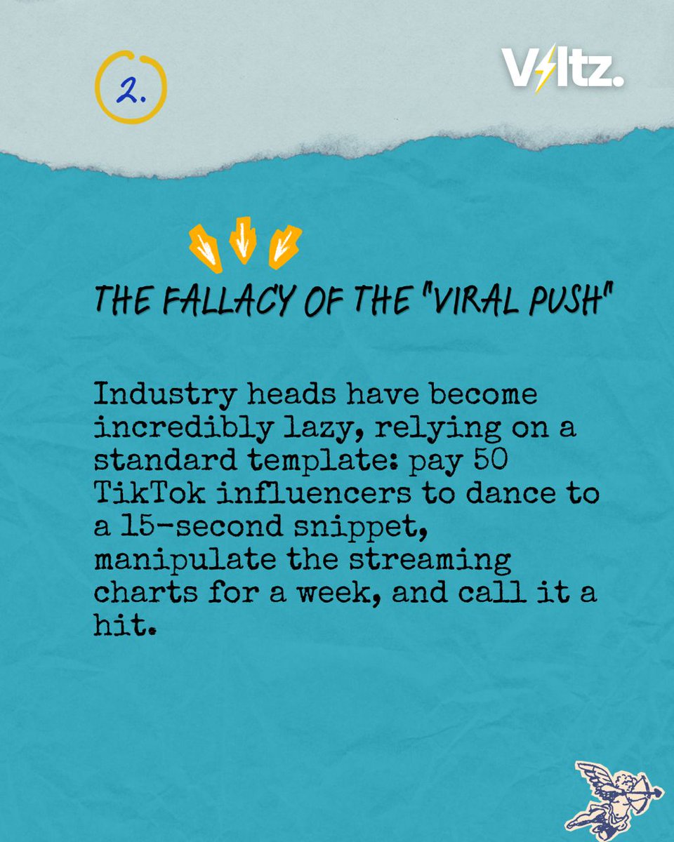VltzzMag's tweet photo. This week, @theofficialkoya sent us a hot take on why the Nigerian music industry is building a house of cards and honestly? The points were made.
Labels are chasing algorithms instead of people, and artists are paying for it with their careers. Swipe to read https://t.co/loMThF845t