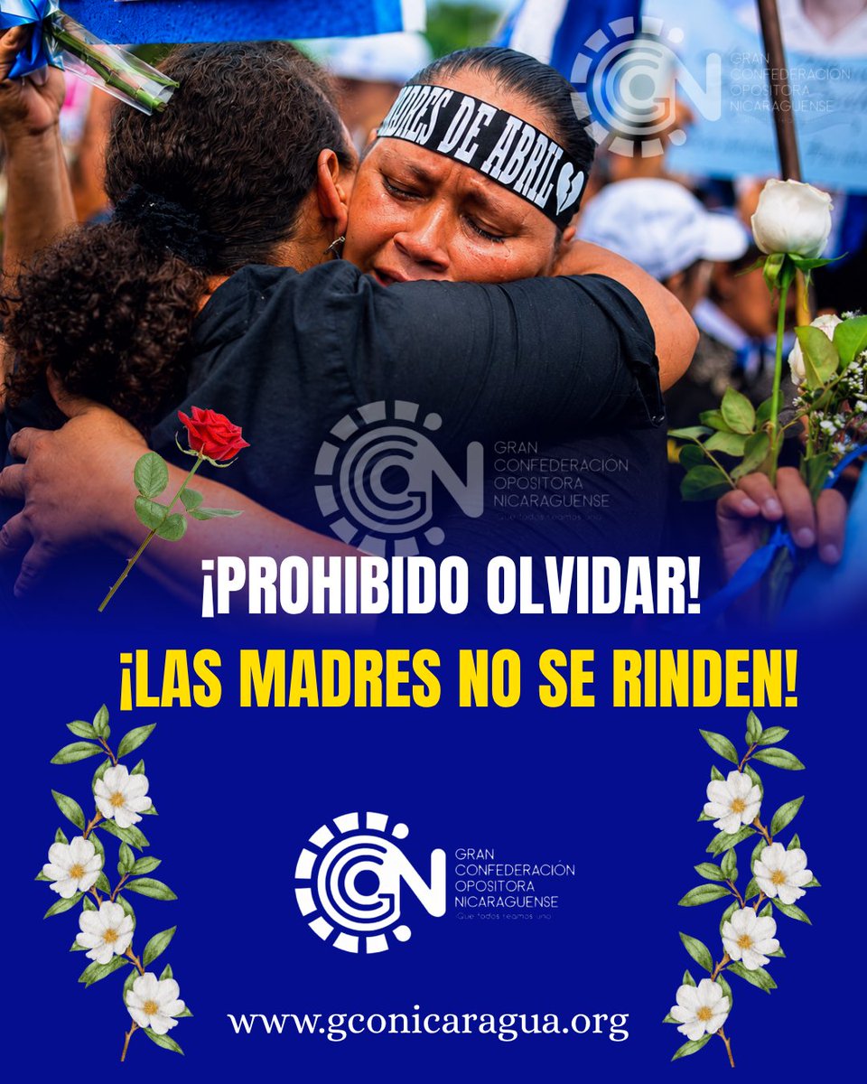 GCONicaragua's tweet photo. 🇳🇮🌹#Mayo8️⃣ #Nicaragua 
Muchas madres nicaragüenses que sobrevivieron o que buscan justicia para sus hijos han sufrido asedio continuo, hostigamiento por parte de agentes de la dictadura sandinista, y en muchos casos, se han visto forzadas al exilio. https://t.co/2mpeTHexlD