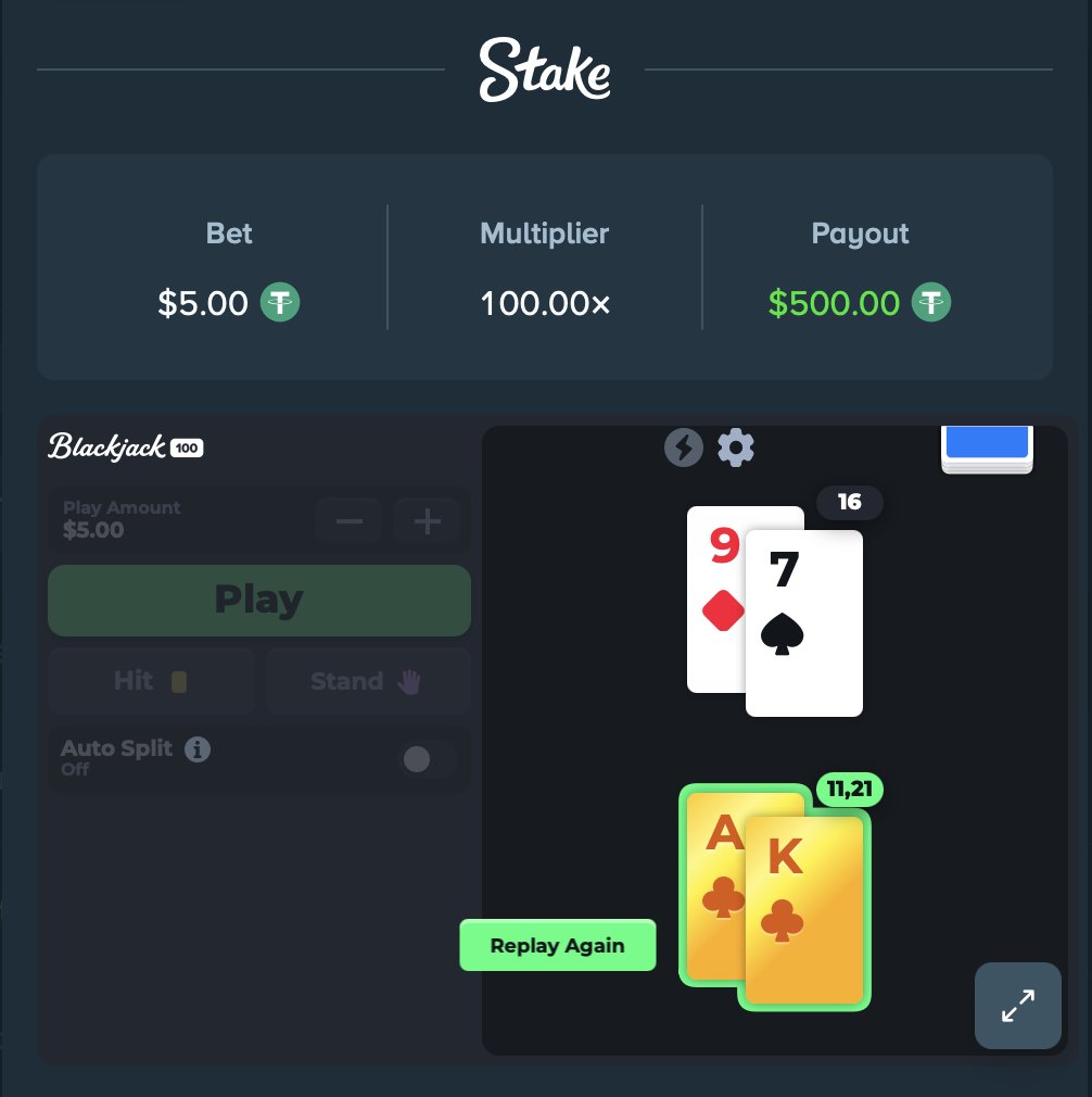 LK7com's tweet photo. @Stake First golden BJ is in, easy $500 https://t.co/Ima9c9La2t